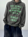 Unisex world lettering brushed hoodie