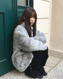 Boha Fluffy Fur High Neck Duffle Midi Coat
