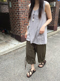 Fineb Button Pocket Layered Sleeveless One Piece