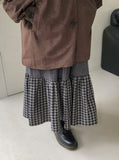 Shinpis Frill Check Long Skirt