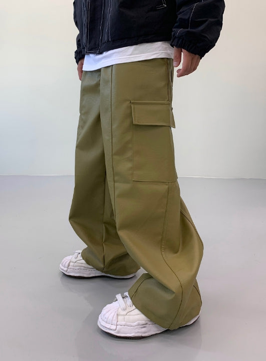 【DISCERNMENT】Buffing leather cargo pants DISCERNMENT (ディーサーメント) - バフィングレザーカーゴ