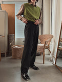 Elin semi wide slit slacks