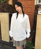 STRAP SHIRRING SLEEVE T
