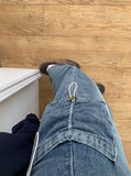 Dicto String Pocket Long Denim Skirt