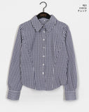 Garner Y2K Slim Fit Gingham Checkered Long Sleeve Shirt