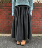 Wilby herringbone wool banding flare long skirt