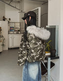 [Fur Detachable] Elmo Raccoon Hood Camo Padding