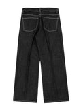 Parts dough one-tuck wide denim pants