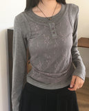 Reker Race Button Sleeveless Layered T-shirt