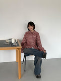 [unisex] Lilky Pocket Check Over Shirt