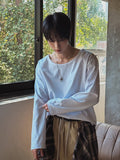 Neutral Basic U-Neck Long Sleeve T-Shirt