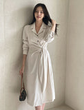 Mazel Collar Shirt Wrap One Piece