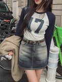 Gra Washing Denim Mini Skirt