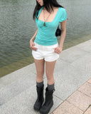 Petal Studded Pocket Shorts