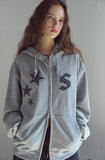 [2-WAY] Dot Star Patch Hood Zip-Up