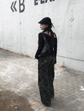 Naun Camo Back Pocket Snap Military Wide Pants