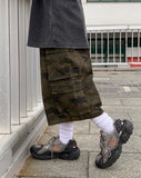 [unisex] Steel Camo Cargo Banding Bermuda Pants