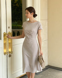 Jelenin Draped Shirred A-line One Piece