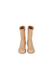 paper leather middle boots