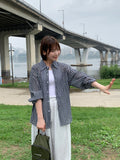 Bilte Summer Seersucker Check Long Sleeve Shirt