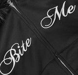 Raccoon Fur Letter Hood Zip-Up