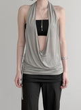 Desert Cowl Neck Hooded Drape Top