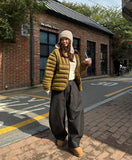 Ben's Herringbone Curved Balloon Denim Pants