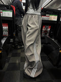 Metal Track Wide Nylon Pants