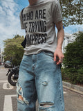 Impri Slub Lettering Short Sleeve T-shirt