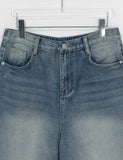 [Unisex] Collend Banding Washing Denim Bermuda Pants