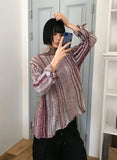 (WOOL) AURA SHEER STRIPE KNIT