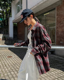 Posi smooth overfit checked shirt