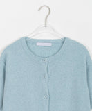 Latma Color Round Short Sleeve Crop Knit Cardigan