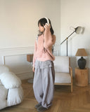 [Brushed Lining] Chels Frill Tiered Layered Jogger Training Pants