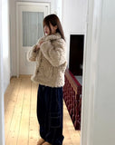 Piru Half Poodle Fluffy Fur Coat Jacket