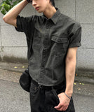 Washing Khaki Crop Shirt