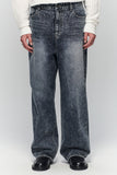 DART BRUSH WIDE DENIM PANTS