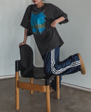 Glossy foil track pants