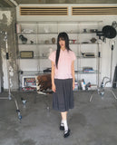 Riffen Pintuck Frill Short Sleeve Shirt