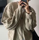 Cable Koshiharu Semi-over Cardigan