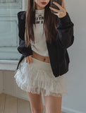 Lace Tiered Mini Skirt