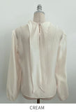Lime Tencel Half Neck Tie Blouse