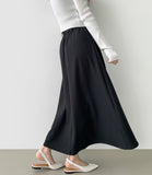 Hepburn A-Line Flare Fit Pin Tuck Banding Long Skirt