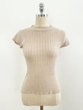 [Two-piece Set] Soche Ribbed Cap Knit Chiffon Skirt Set (Belt Set)