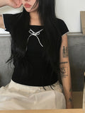 Palmer Shirring Ribbon Short Sleeve T-shirt