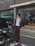 Melts velvet pintuck wide banding pants