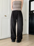 Kilo Black Stripe Long Wide Denim Pants