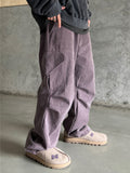 Purple Dying Curved Cargo Pants