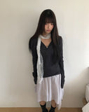 Royce Chiffon Layered Banding Midi Skirt