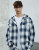 Ombre Check Western Hood Shirt